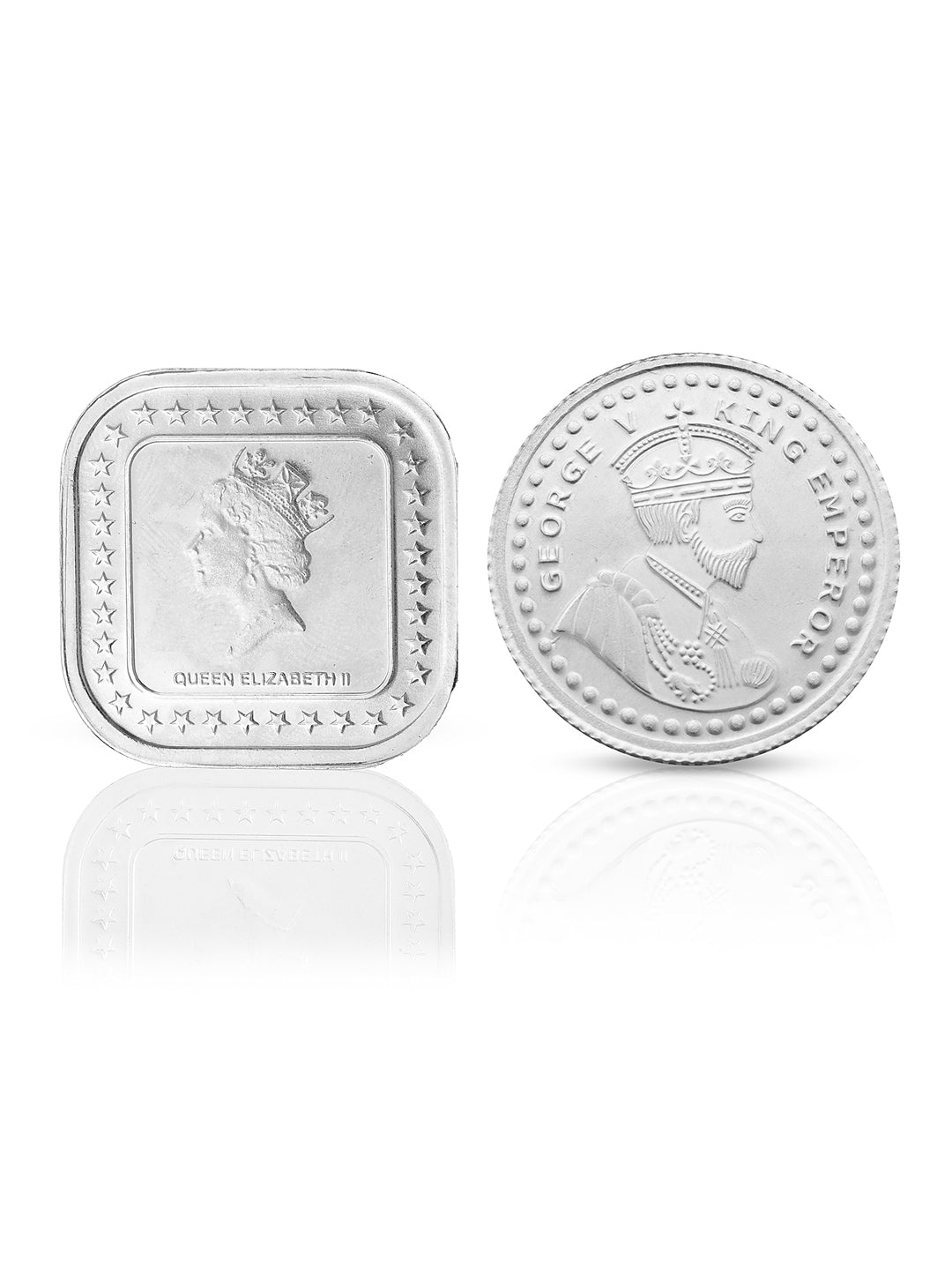 Square Empress & Round Queen Victoria each 10 gram 999  Silver Coin